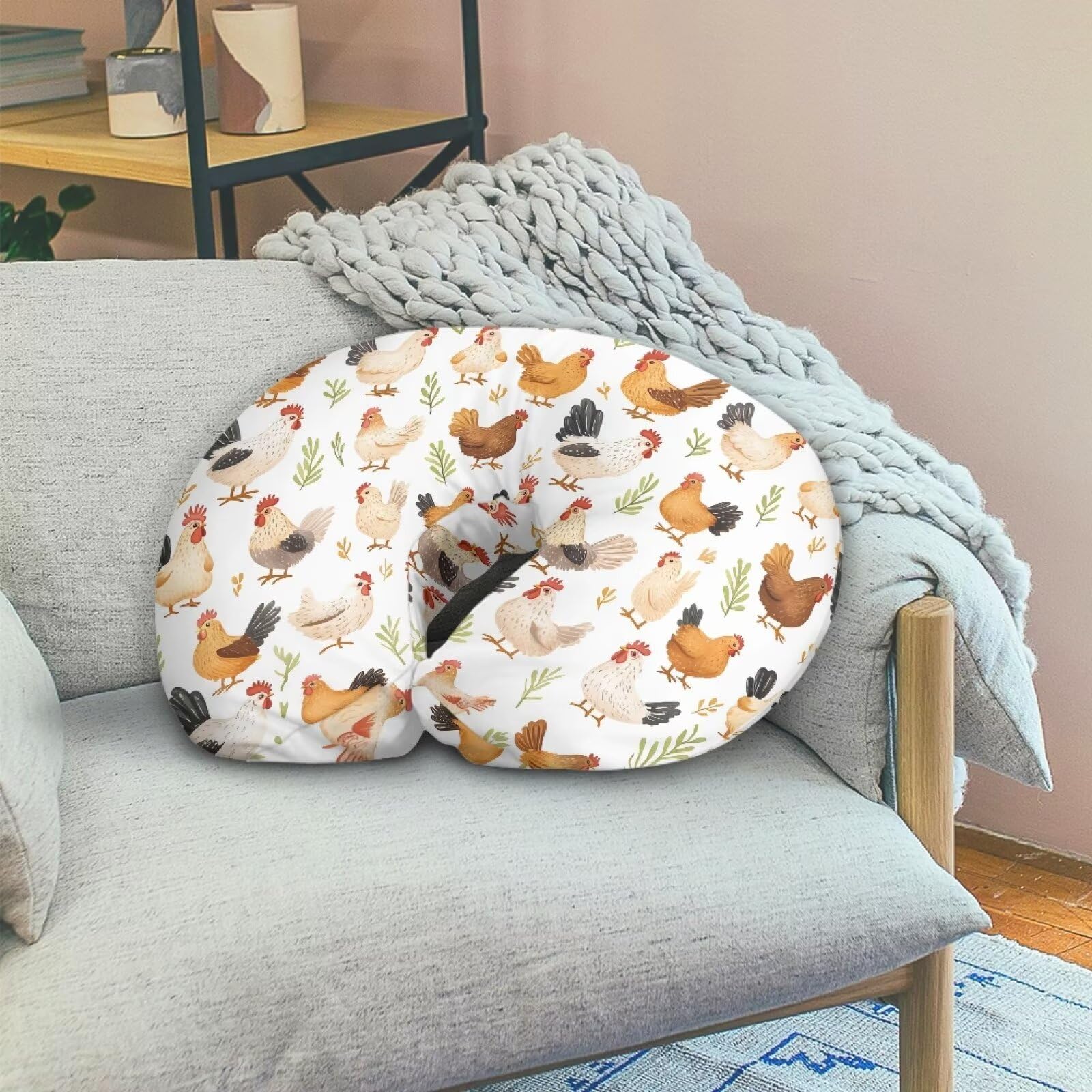 Tongluoye bohemian pattern pillow cover creates cozy nursing space for baby.
