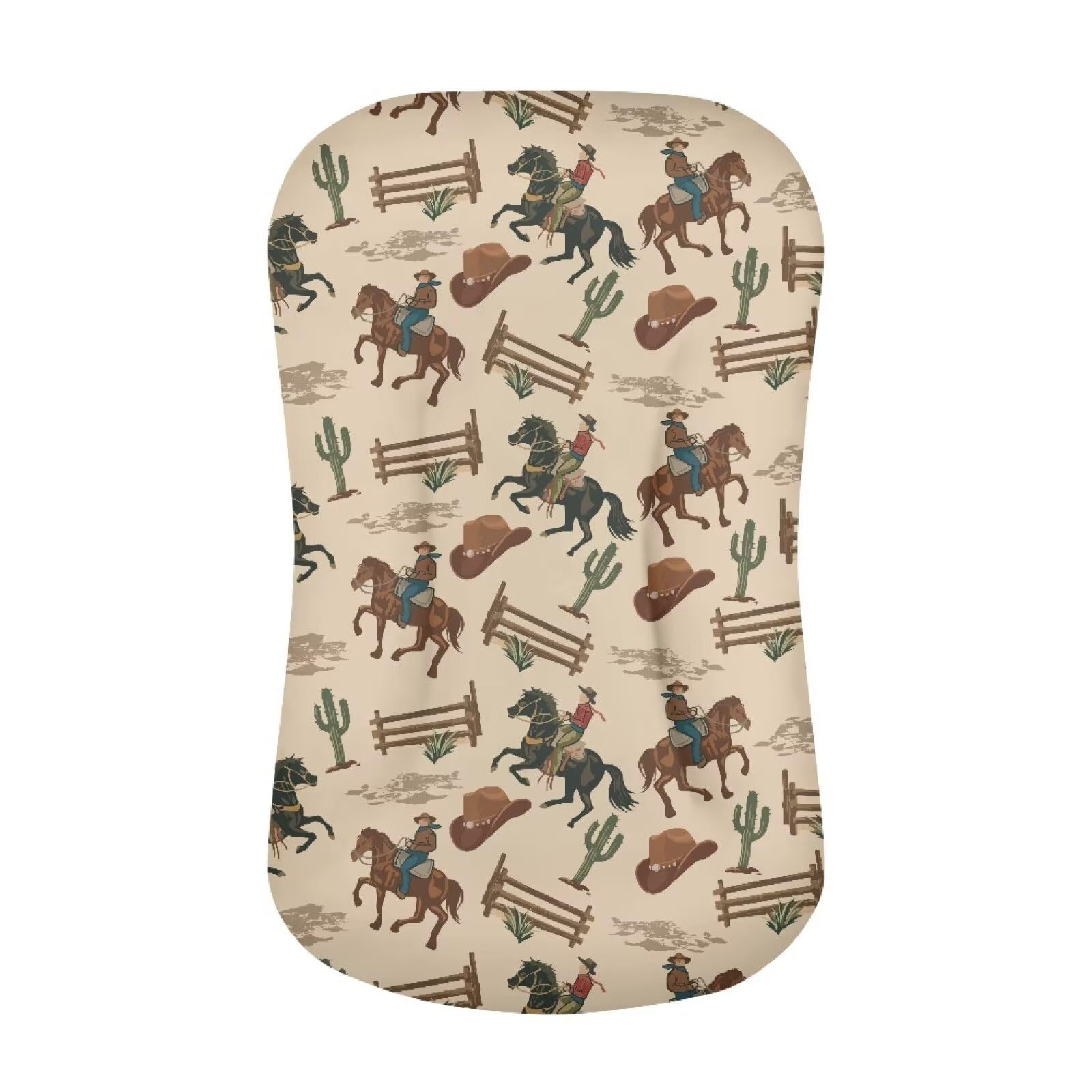 Tongluoye Western Cowboy Horse lounger cover in brown keeps baby comfy during naps