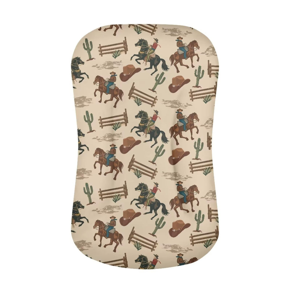 Tongluoye Western Cowboy Horse lounger cover in brown keeps baby comfy during naps