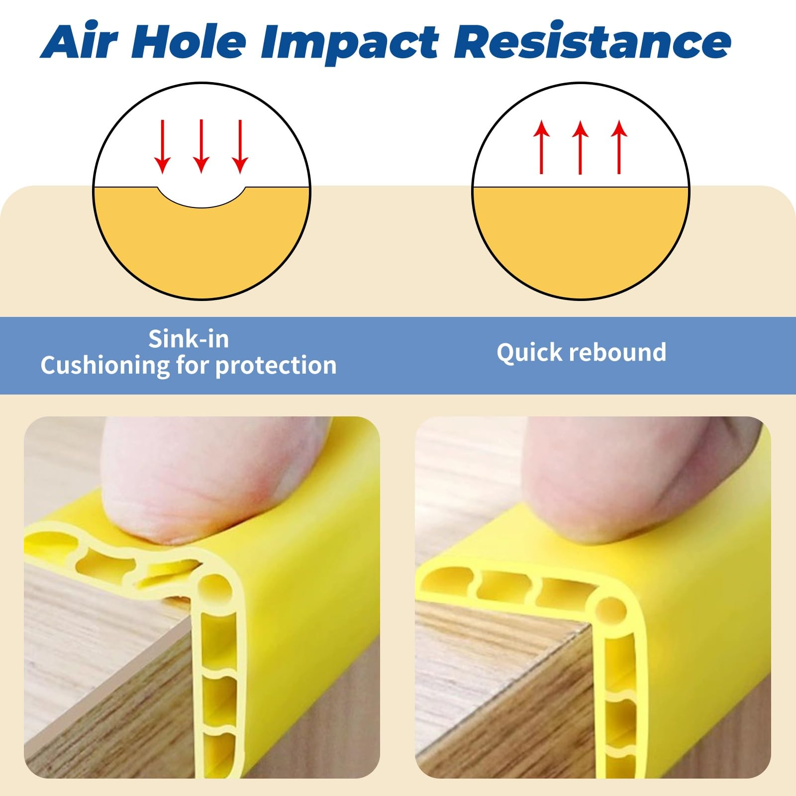 Tongmo corner guard features soft rubber for safe edge protection.