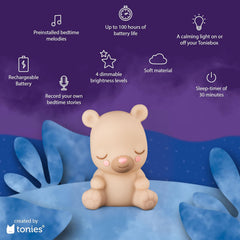 Tonies Sleepy Bear Night Light glow fills the room with warm ambience.