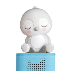 Tonies Sleepy Penguin night light angled view promotes calming bedtime ambience.