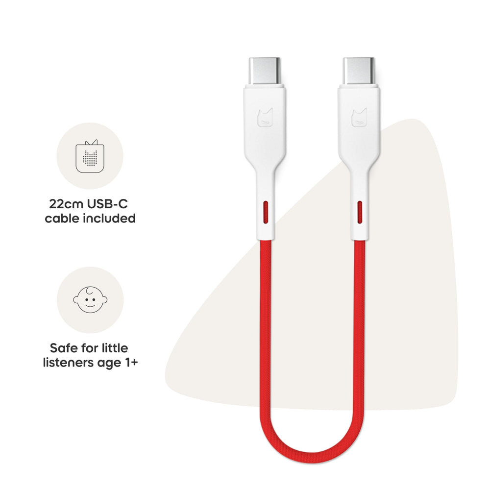 USB-C charging cable included supports quick, safe recharging