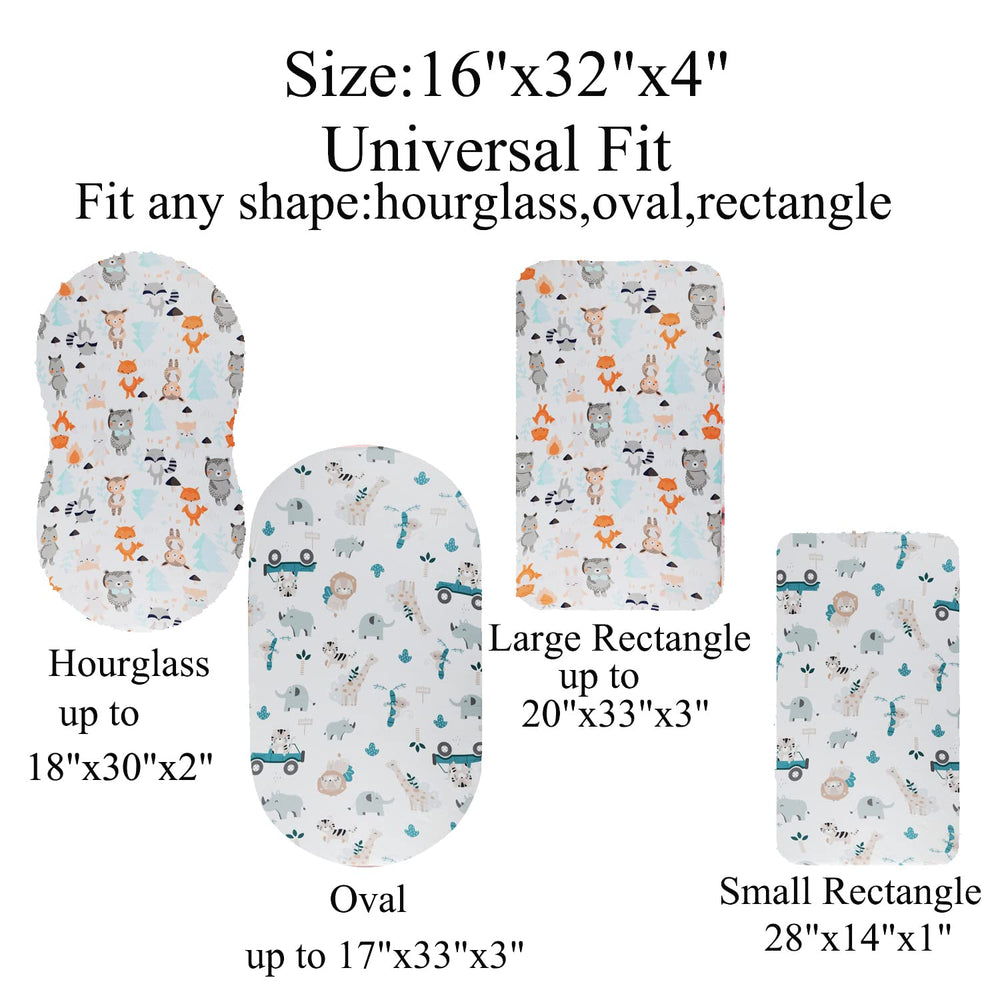 Tontukatu Bassinet Sheet Universal Fit for oval, rectangle and hourglass bassinet pads