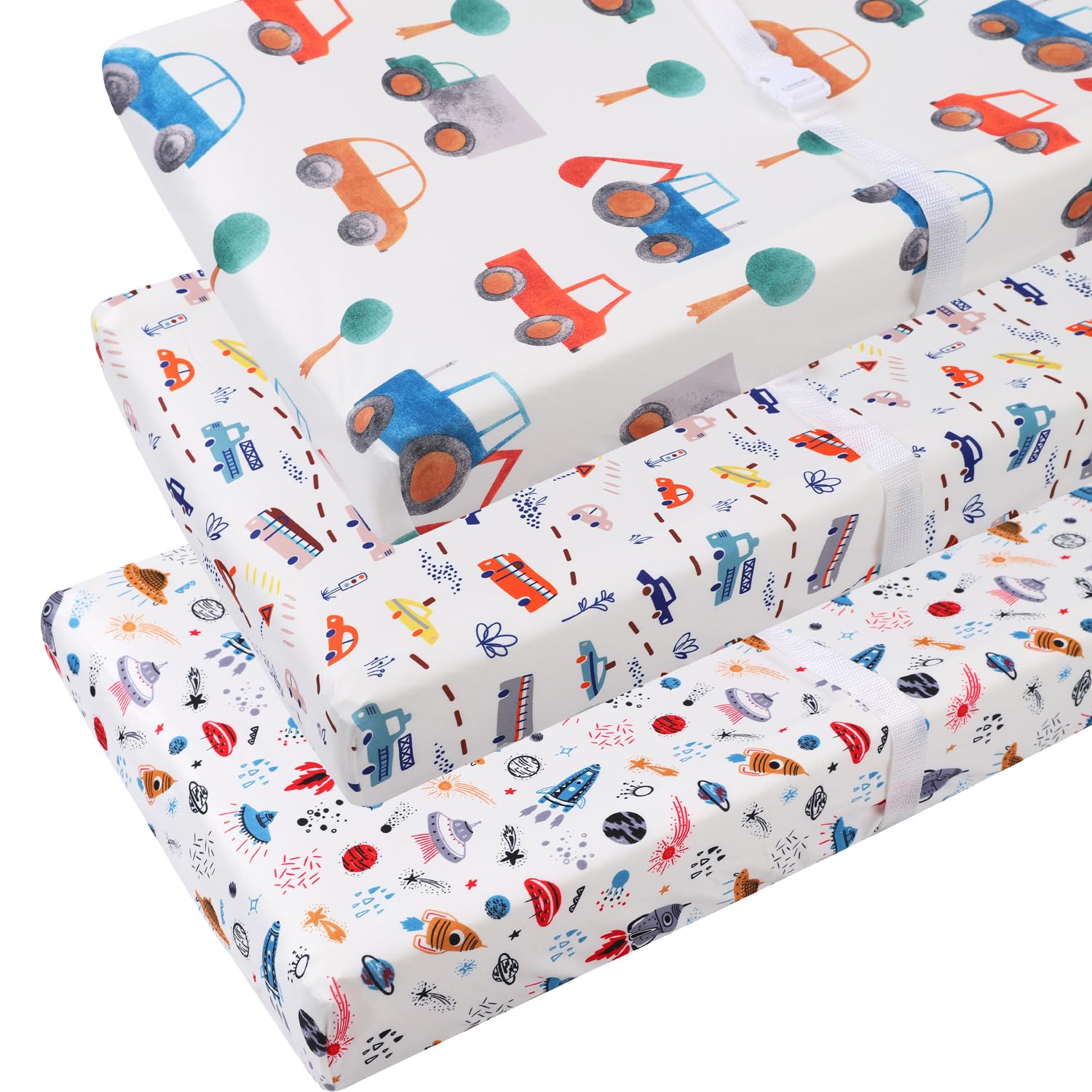 Tontukatu rocket design changing pad cover for quick, cozy diaper changes
