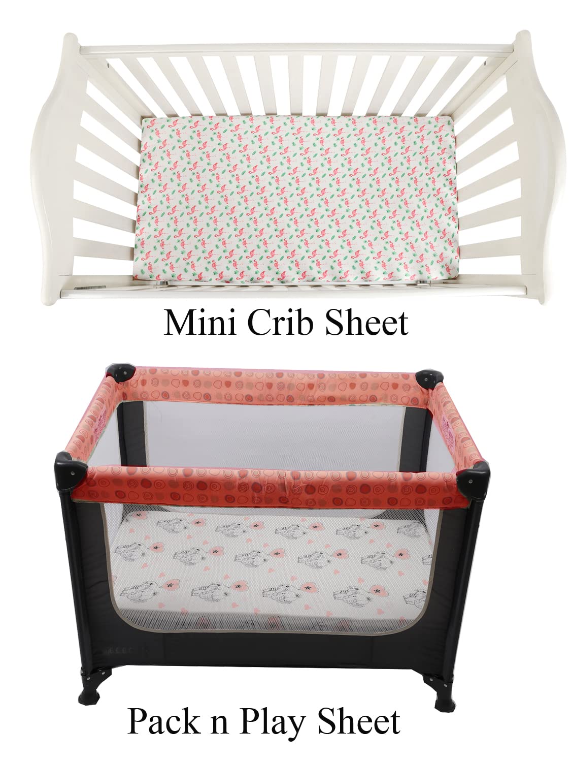 Tontukatu pack n play sheet featuring elephant pattern adds playful soft sleep.