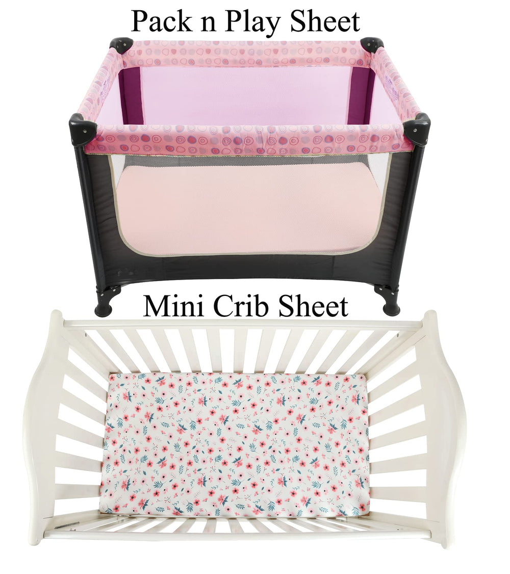 Tontukatu pack n play sheet grey rabbit print for gentle nights