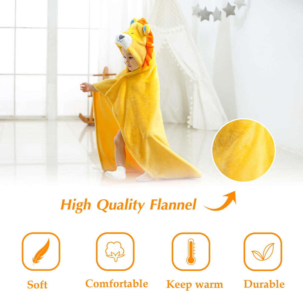 TONWHAR child hooded blanket in use captures adorable photo moments.