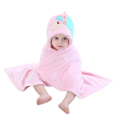 TONWHAR pink horse hooded blanket animal-face closeup for cozy after bath
