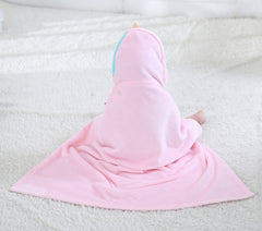 TONWHAR pink horse hooded blanket cute ears create playful bath-time moments