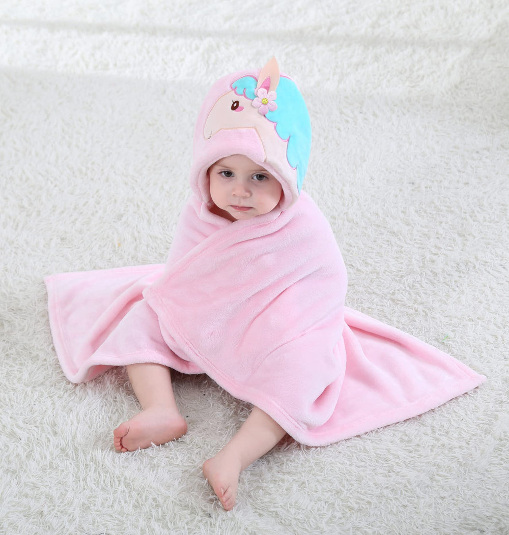 TONWHAR pink horse hooded blanket unisex baby cuddle gift idea