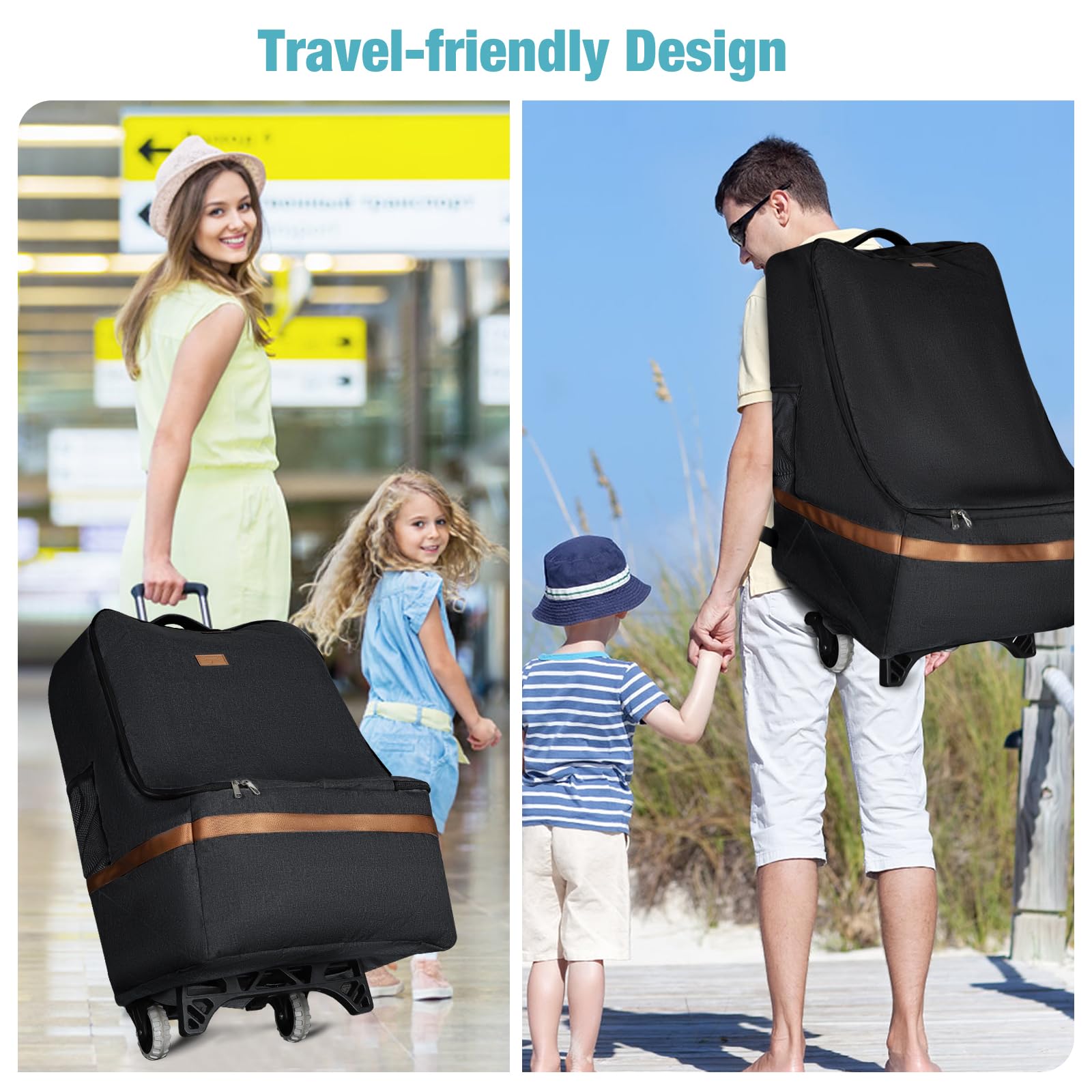 Tonyeee bag's reinforced base adds stability on buses, carousels, and conveyors.