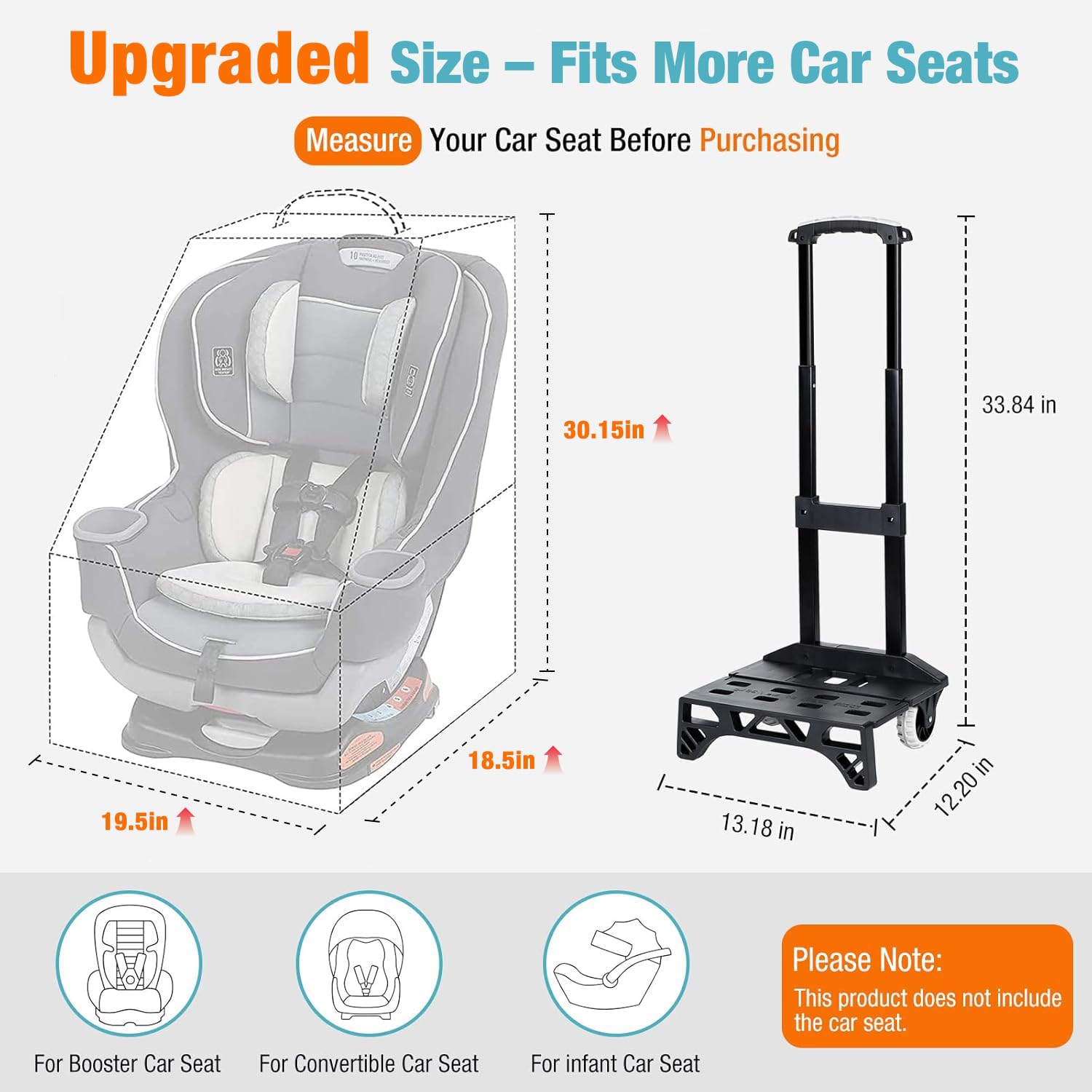 Tonyeee car seat travel bag fits most major brands for easy compatibility.