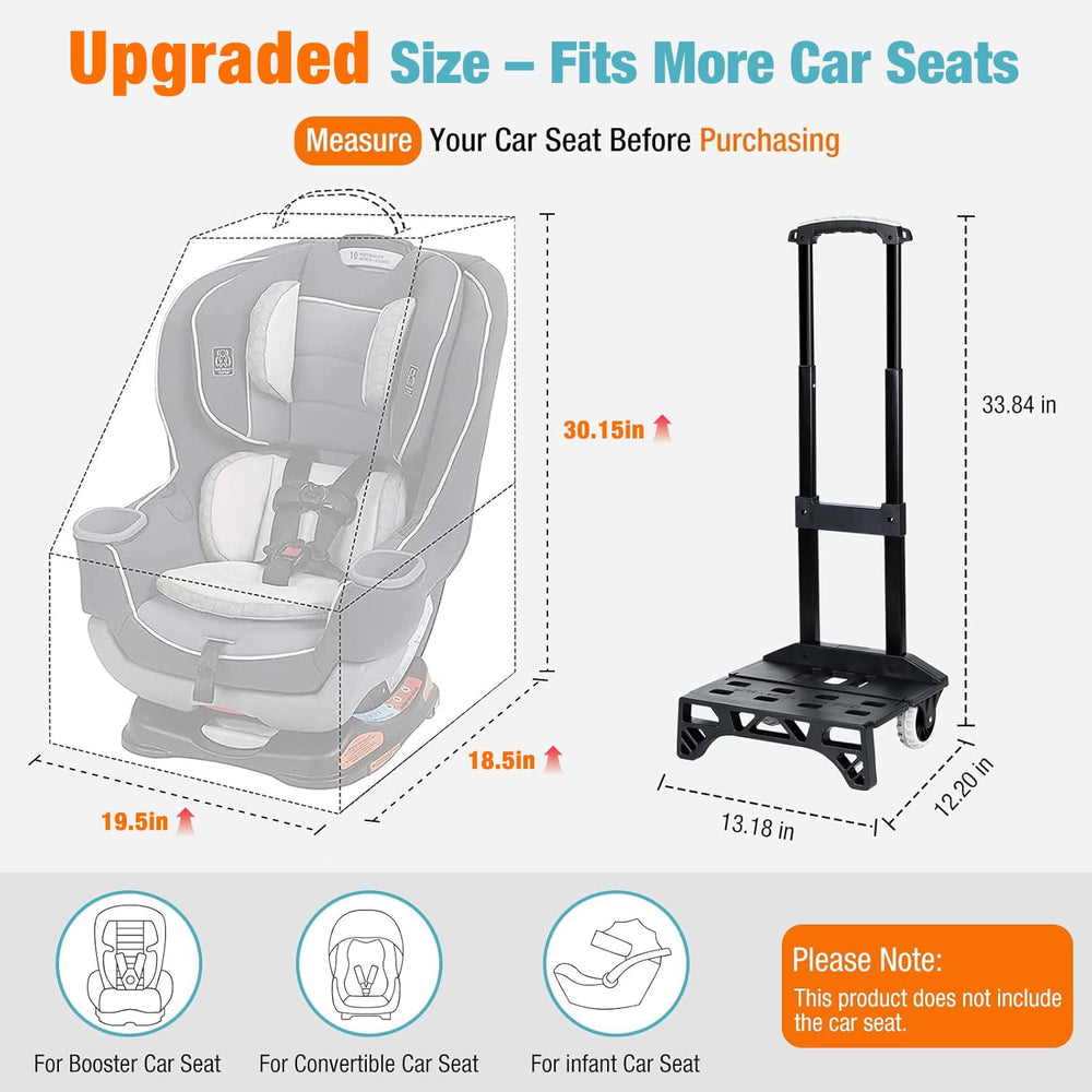 Tonyeee car seat travel bag fits most major brands for easy compatibility.