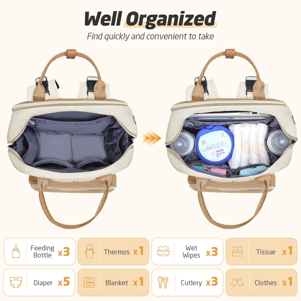 Tonyeee diaper bag backpack earphone hole for quick access during commutes