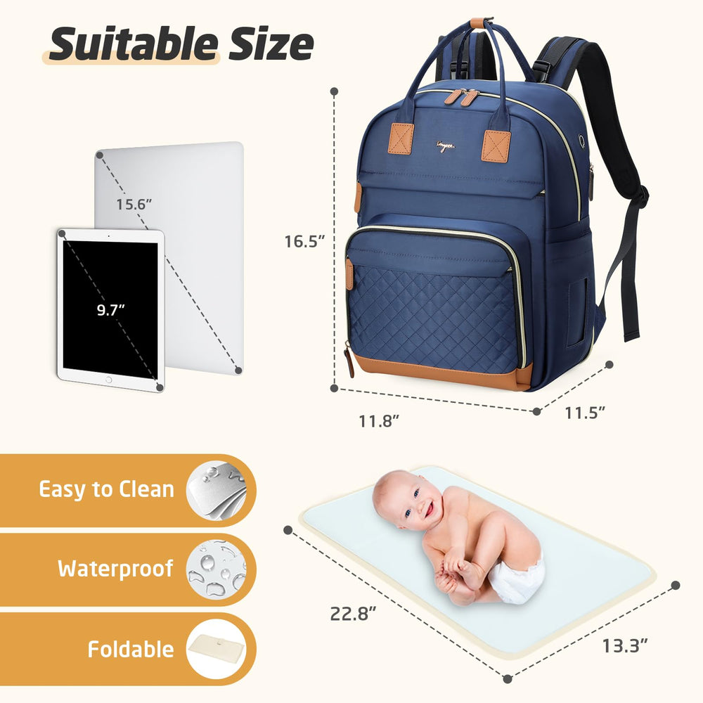 Tonyeee diaper bag backpack front pockets offer quick-access organization