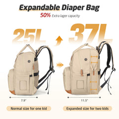 Tonyeee diaper bag backpack front pocket for quick-access gear and wipes