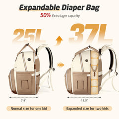 Tonyeee diaper bag backpack insulated pockets close-up for bottles and meals