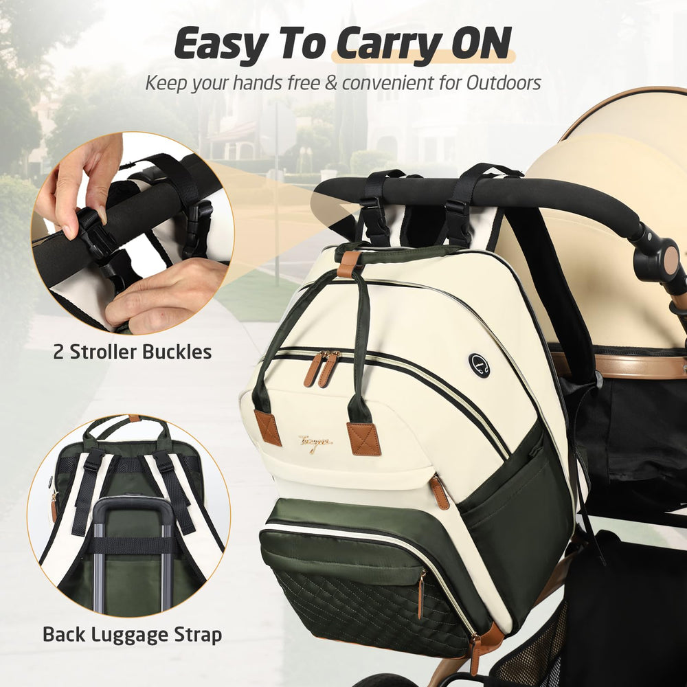 Tonyeee diaper bag backpack luggage strap and stroller attachment simplify travel