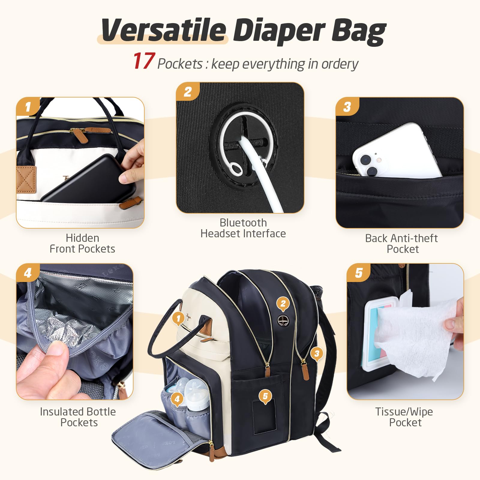 Tonyeee diaper bag backpack luggage strap for easy travel
