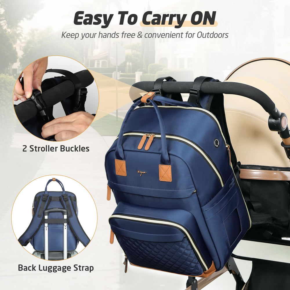 Tonyeee diaper bag backpack luggage strap slides onto carry-on handles for hands-free travel