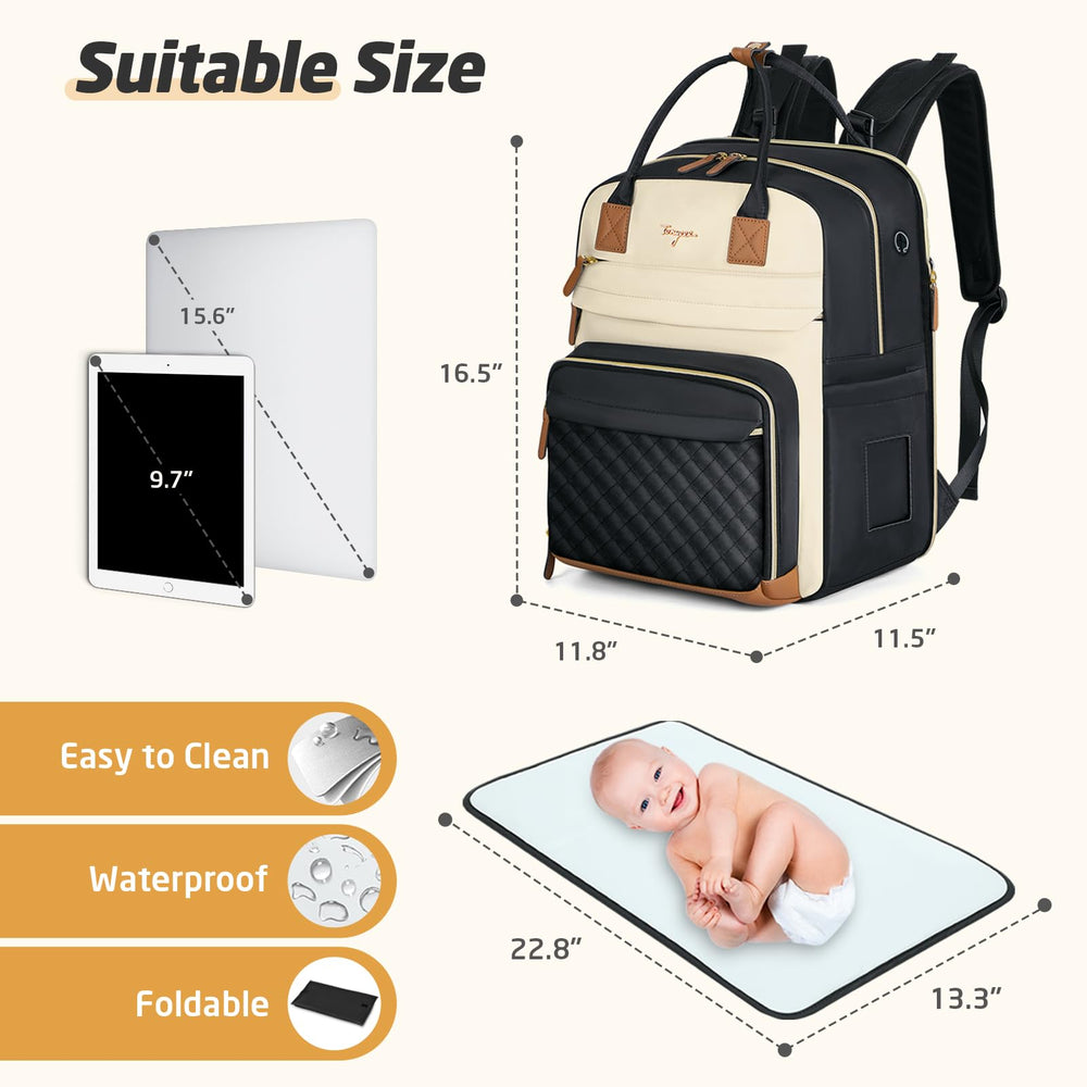 Tonyeee diaper bag backpack tear-resistant fabric for daily use