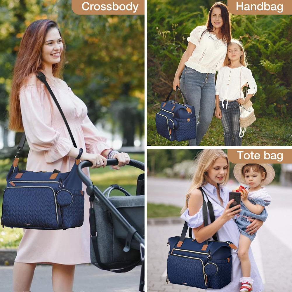 Tonyeee diaper bag bottom studs keep the bag clean and elevated.