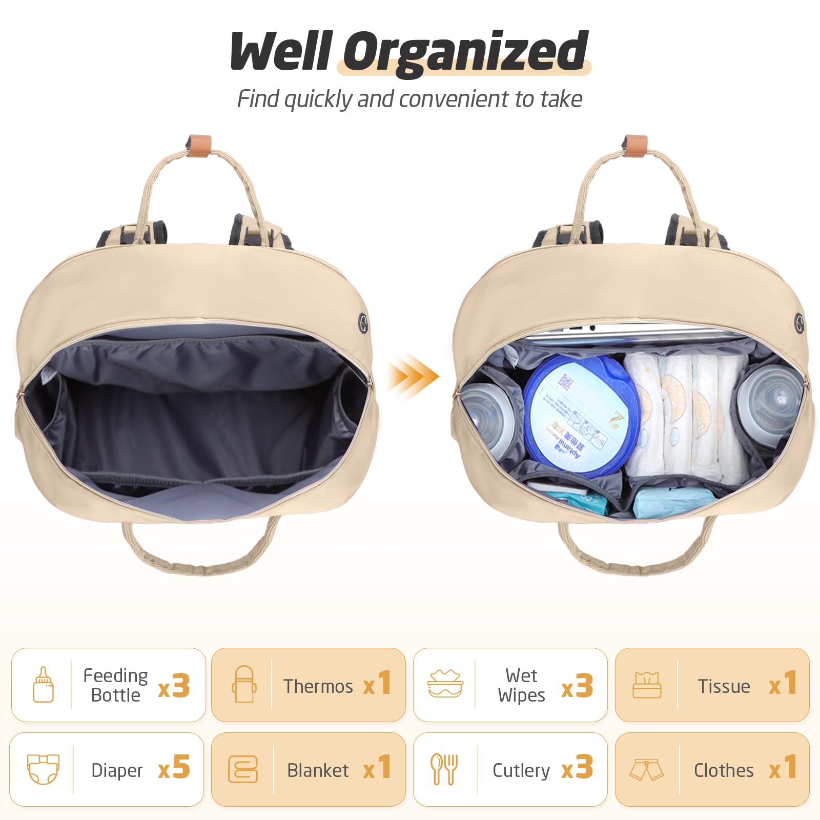 Tonyeee changing pad included for on-the-go diaper changes