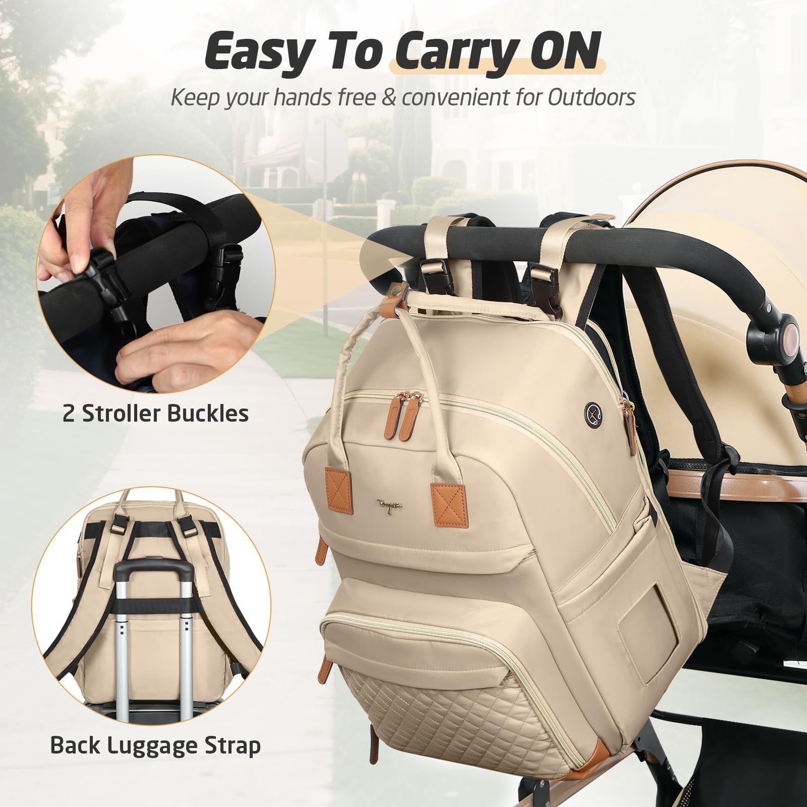 Tonyeee insulated pockets keep bottles warm or cool during trips
