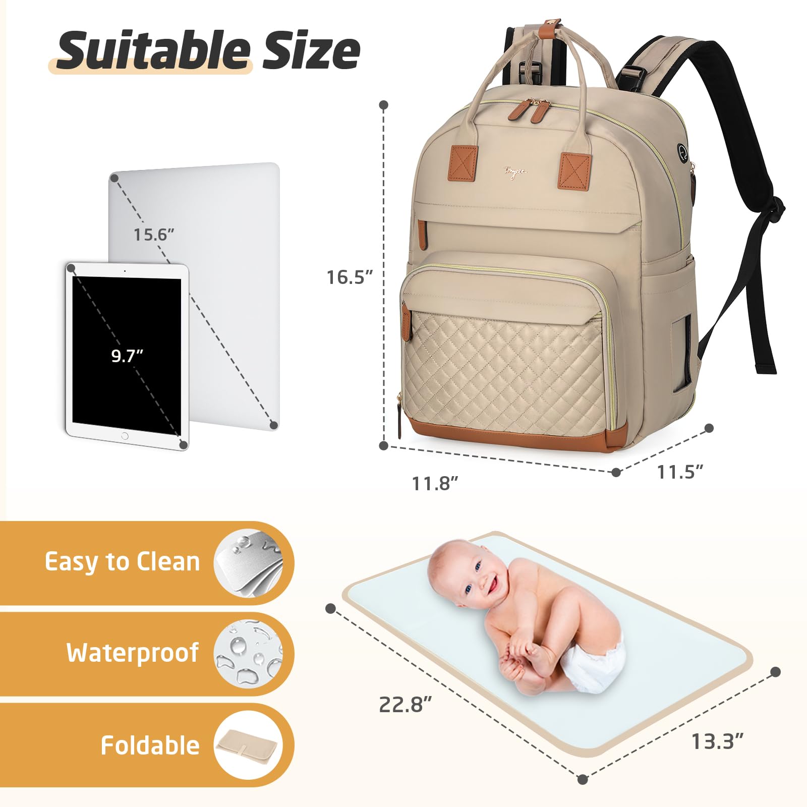 Tonyeee backpack attaches to stroller for hands-free strolling