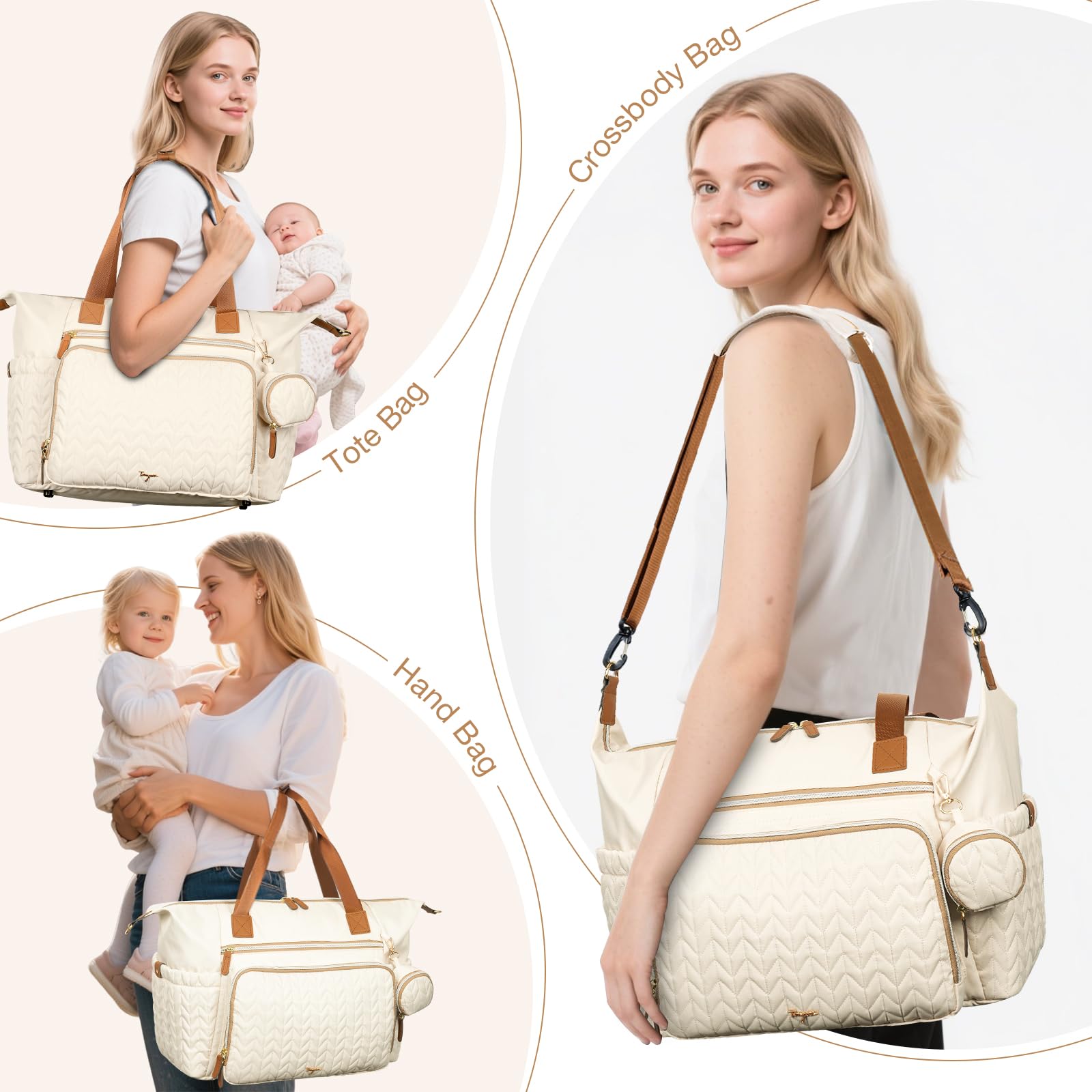 Tonyeee diaper bag tote pacifier case for quick soothing