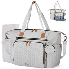 Tonyeee diaper bag tote with quilted nylon creates a stylish, durable everyday bag.