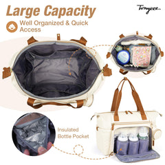Tonyeee diaper bag tote bottom studded feet protect surfaces