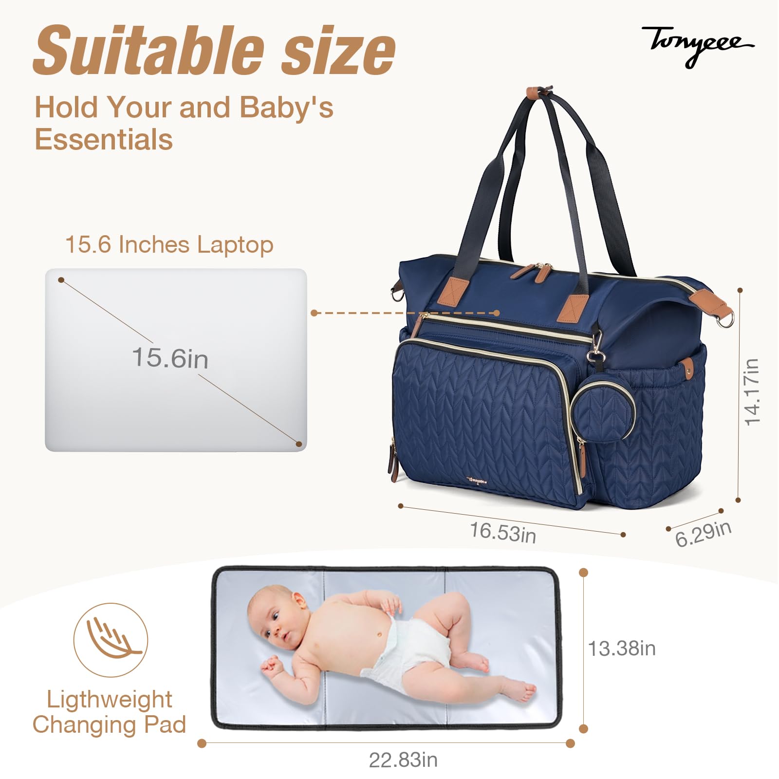 Tonyeee detachable shoulder strap offers versatile, hands-free carrying.