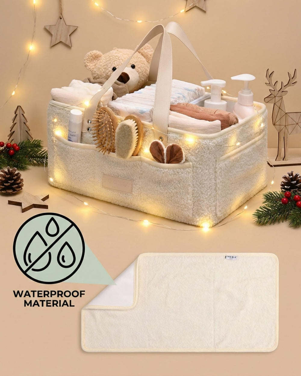 Toodly Baby Diaper Caddy Organizer gender-neutral design fits any nursery