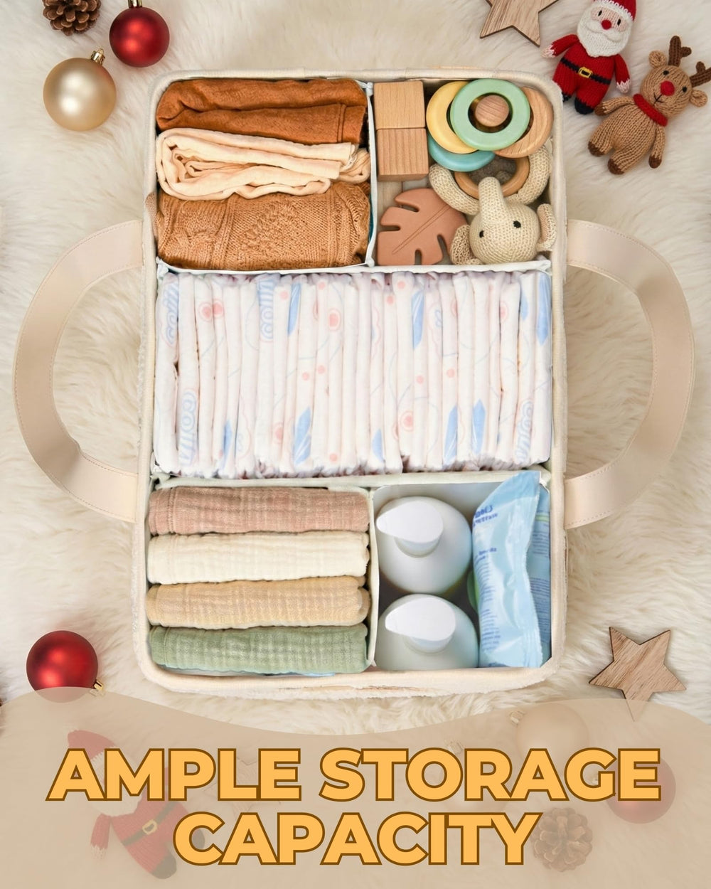 Toodly Baby Diaper Caddy Organizer grows with baby for long-term use