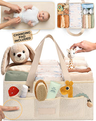 Toodly Baby Diaper Caddy Organizer portable changing pad enables quick, clean diaper changes anywhere