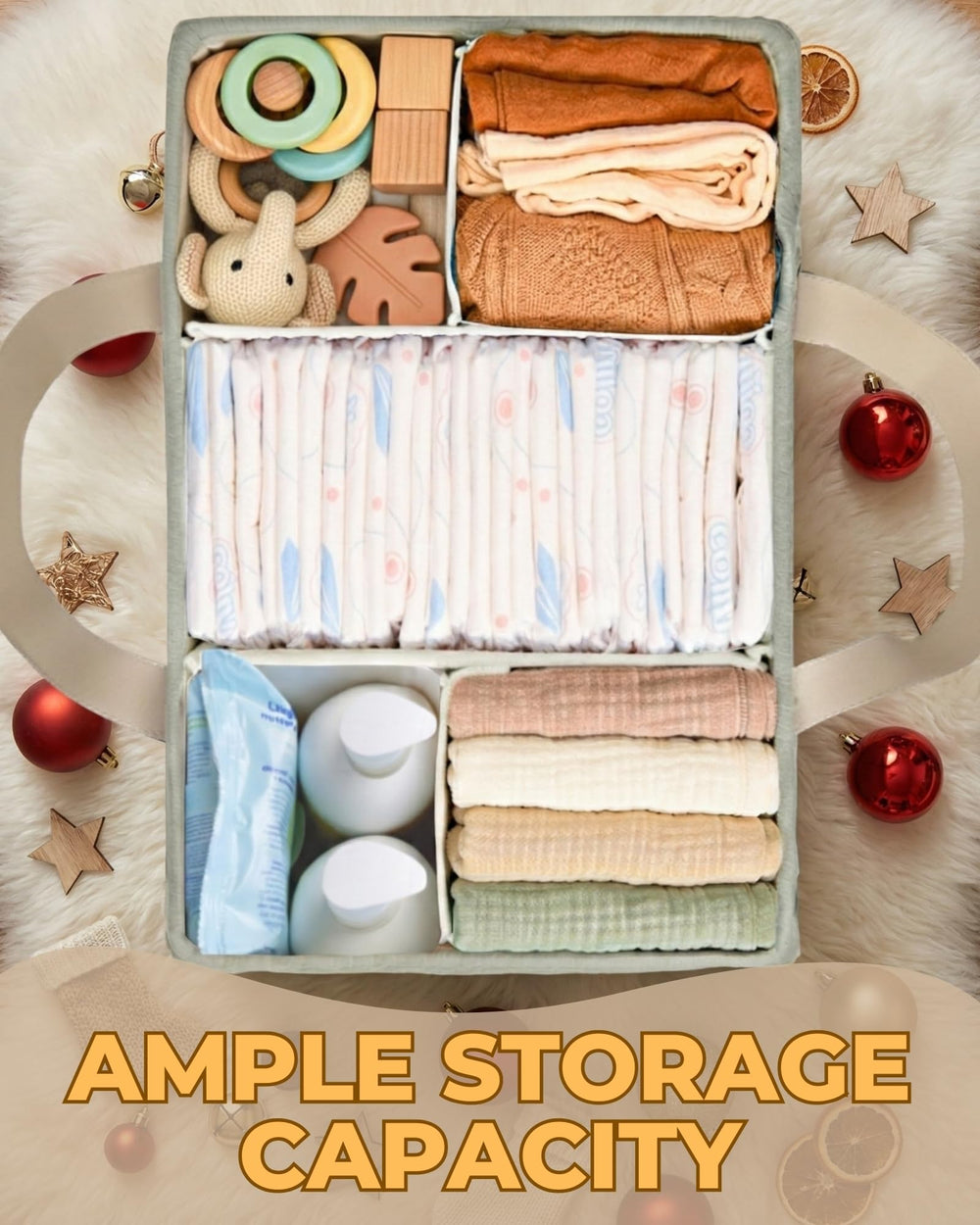 Toodly diaper caddy gender-neutral basket for versatile gifting