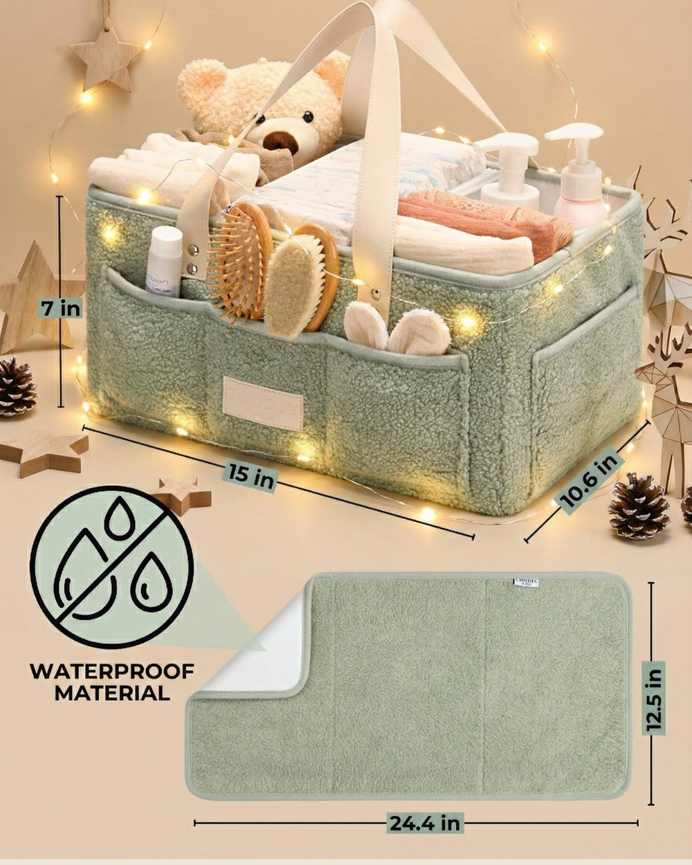 Toodly diaper caddy grows with baby for multi-use organization