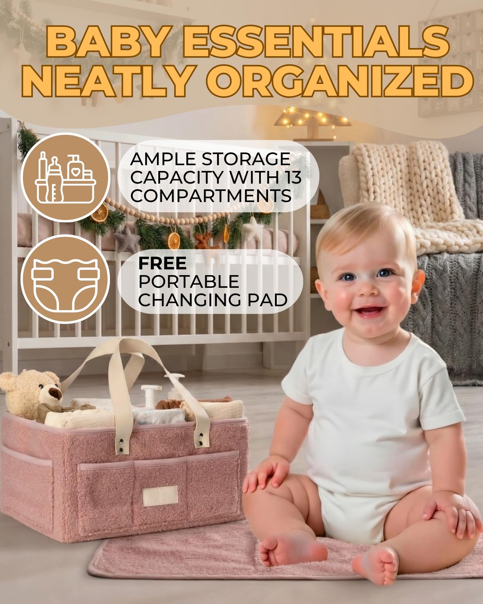 Toodly multipurpose organizer grows with baby for toys and books.