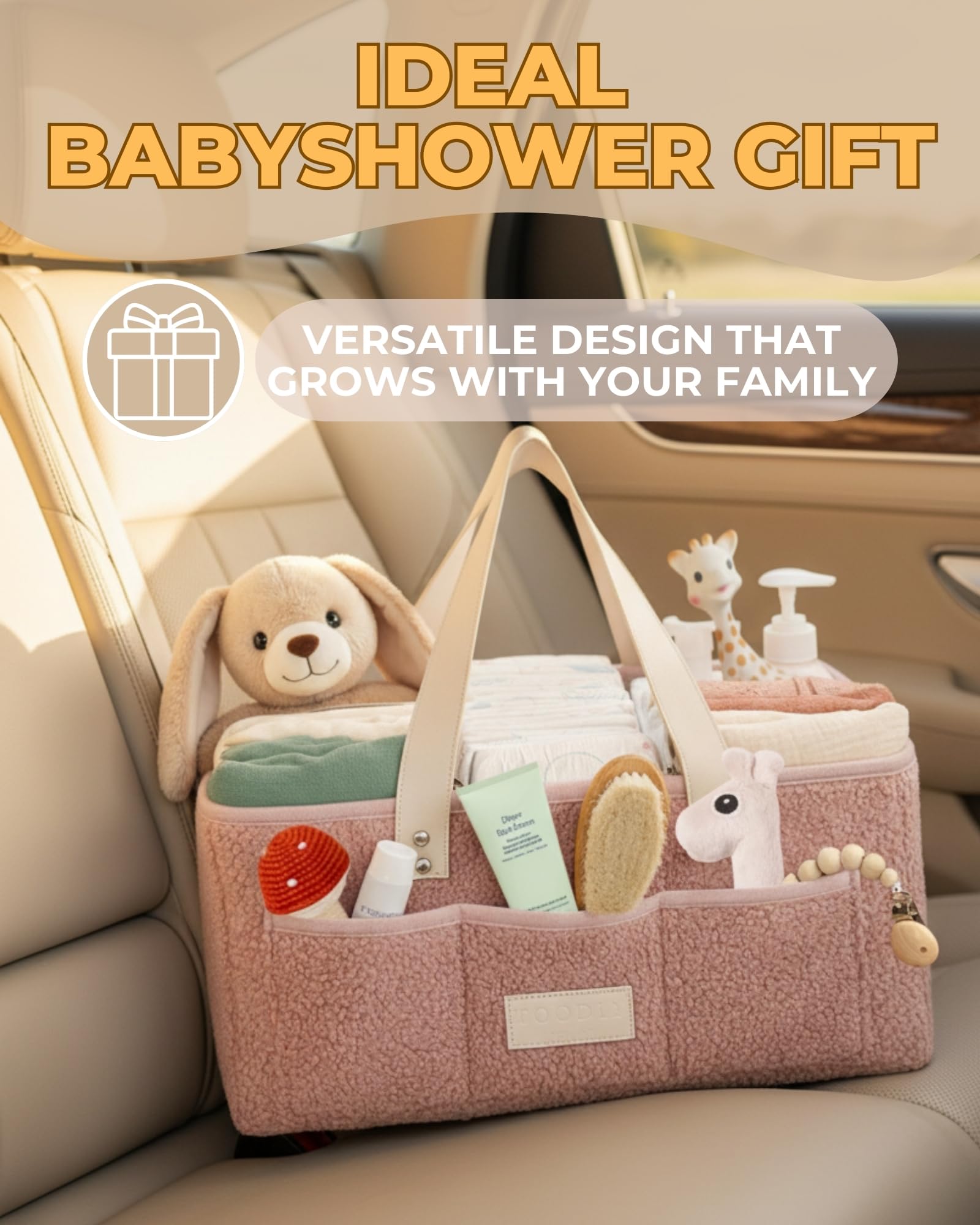 Toodly outer pocket keeps small essentials within easy reach.