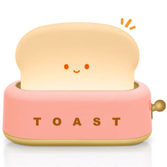 TOOGE Cute Toast Lamp front view pink toaster design for cozy bedside lighting
