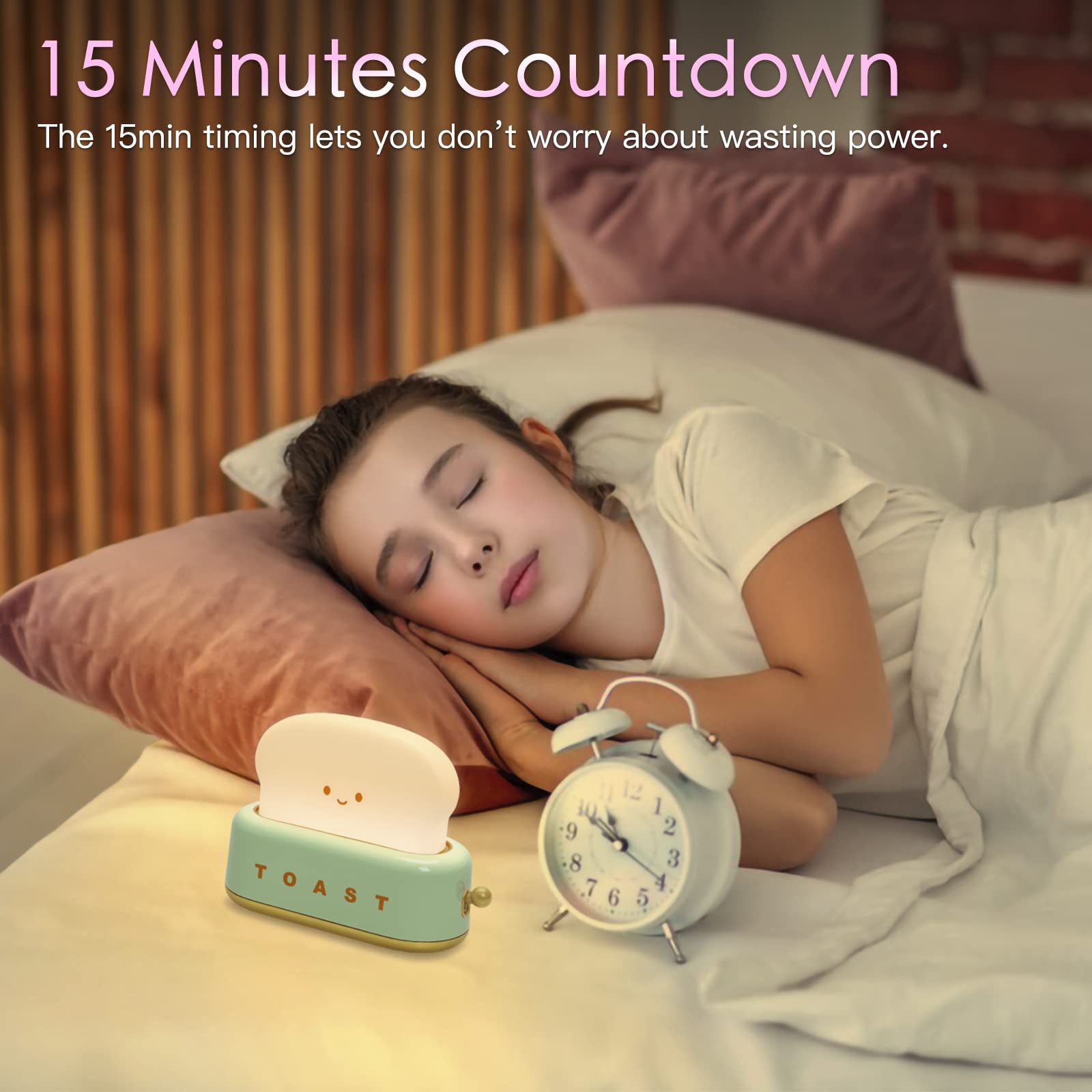 TOOGE toast lamp dimmable control supports gentle midnight reading and cozy glow