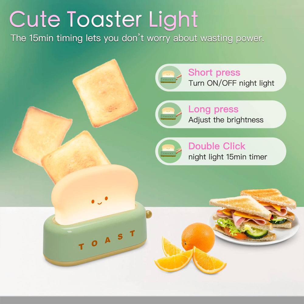 TOOGE toast lamp lit on nightstand creates soothing mood lighting for bedrooms