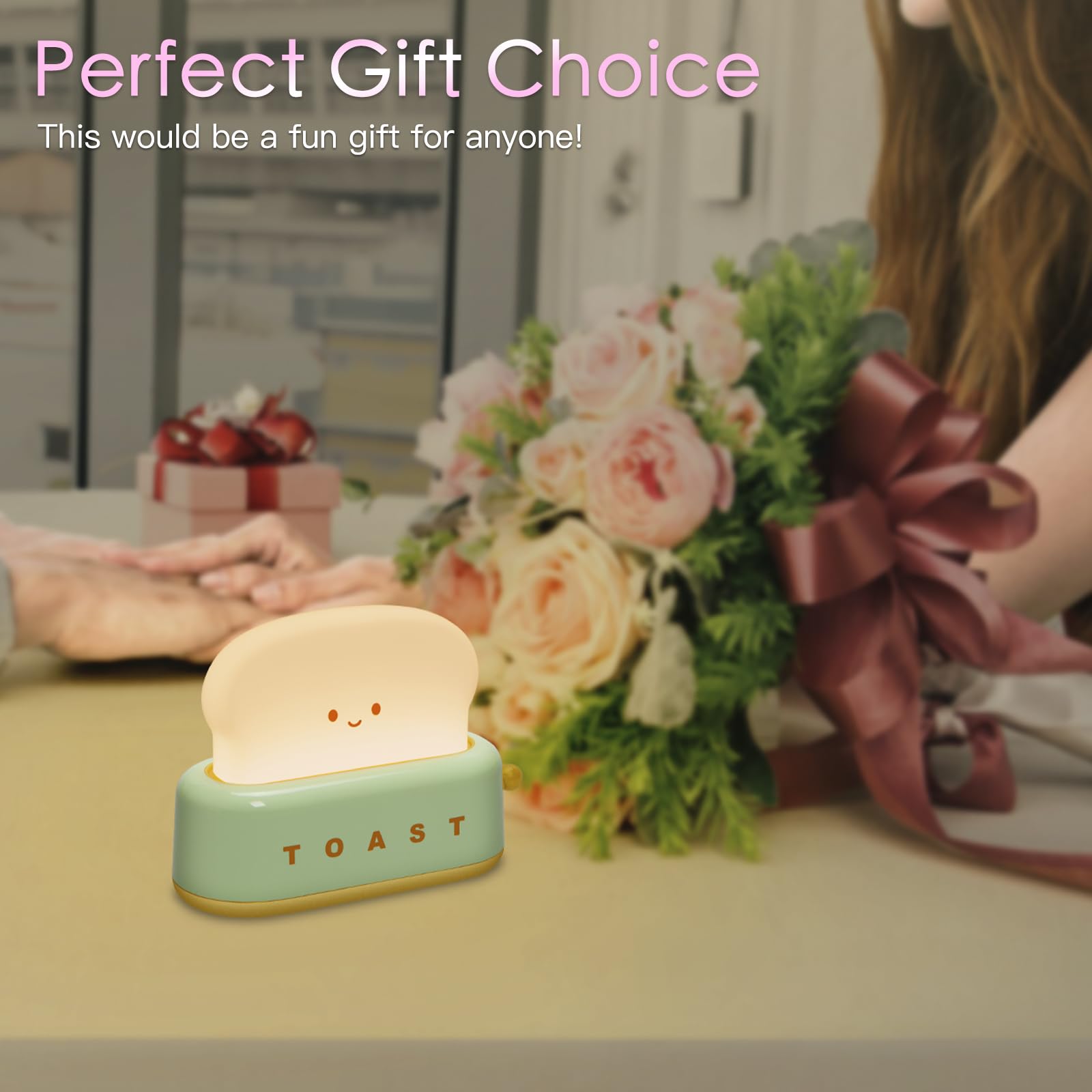 TOOGE toast lamp smiley face closeup enhances kid-friendly study and relaxation spaces