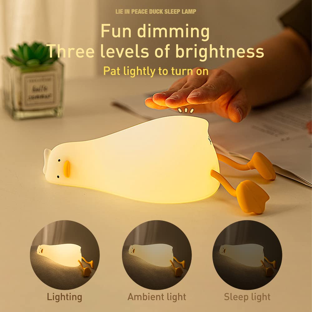 TOOGE LED Duck night light USB rechargeable, portable for travel or bedside use.
