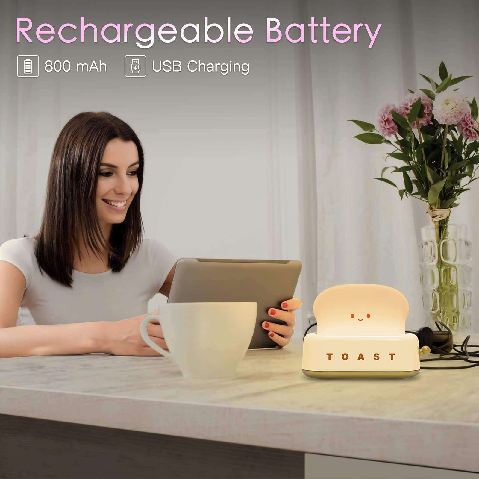 TOOGE toast-lamp 15-minute timer helps conserve power at night.