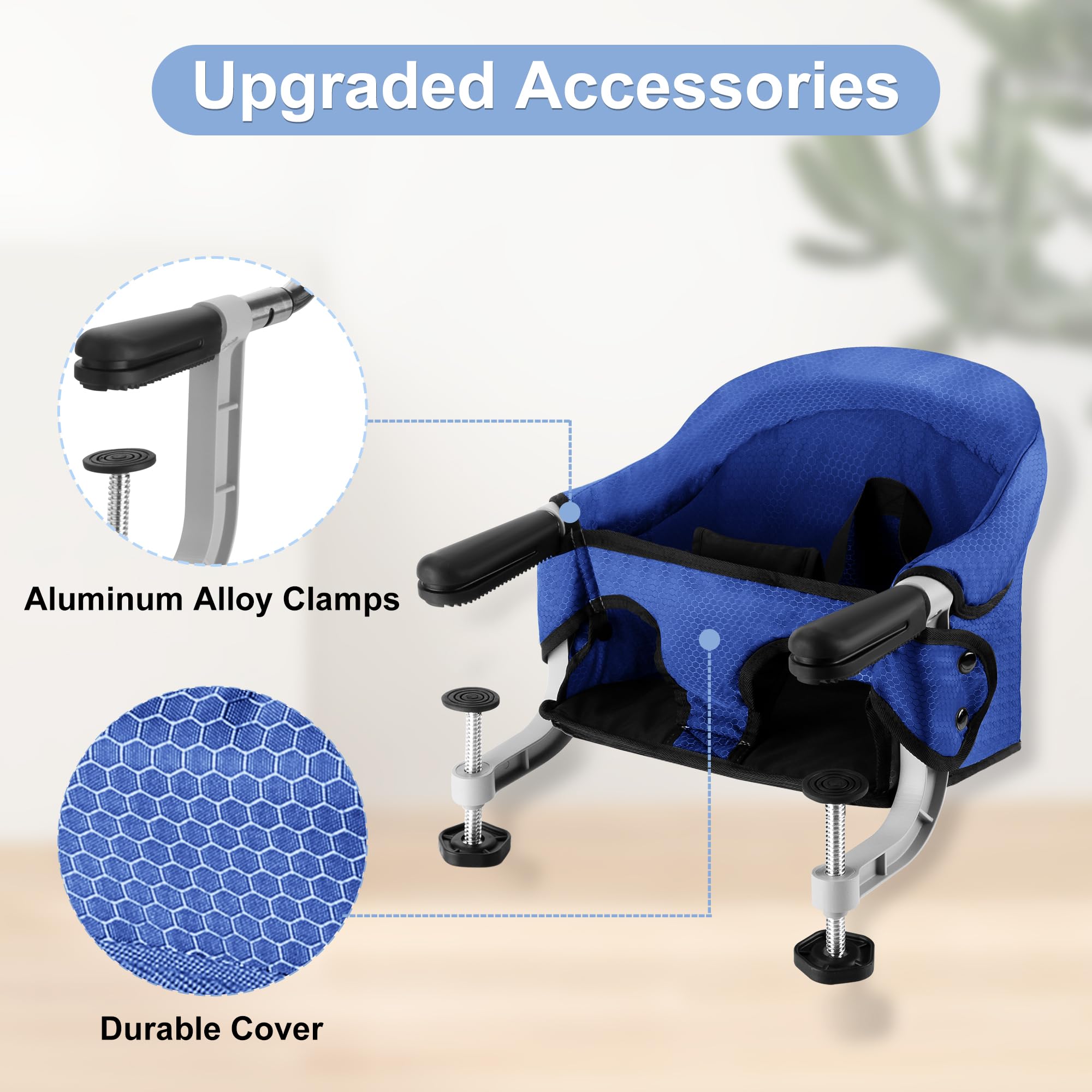 Toogel aluminum clamps ensure strong attachment on varied table edges.