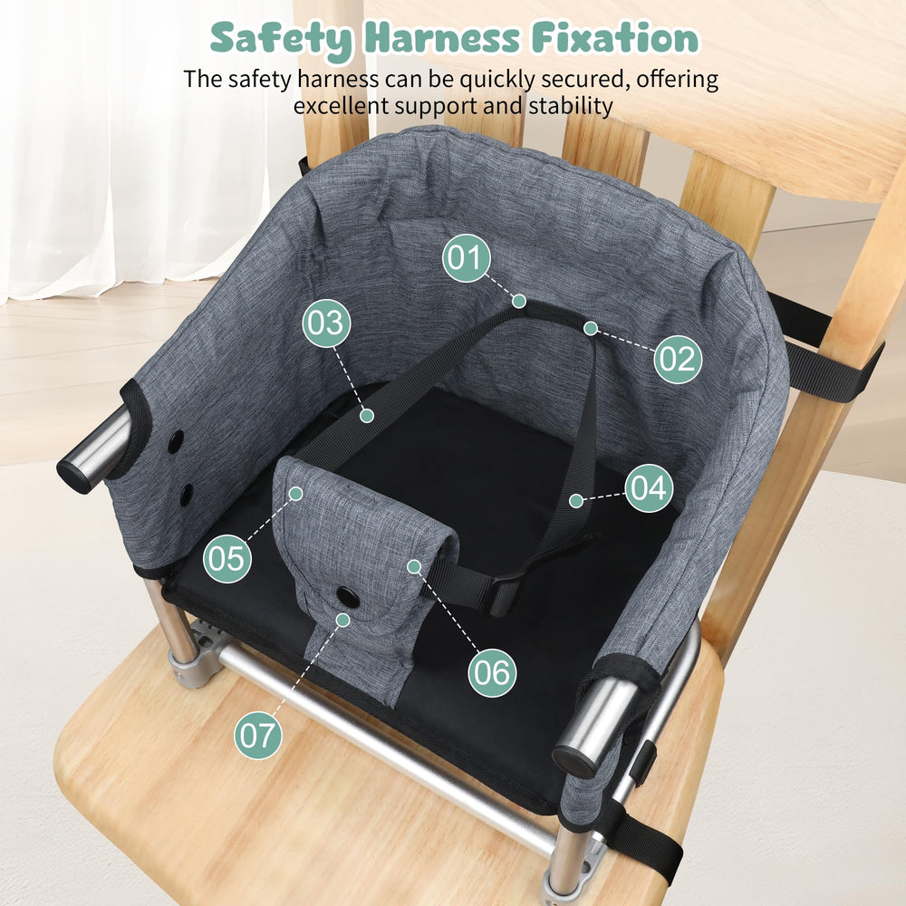 Toogel booster seat anti-slip base helps distribute weight on dining chairs.