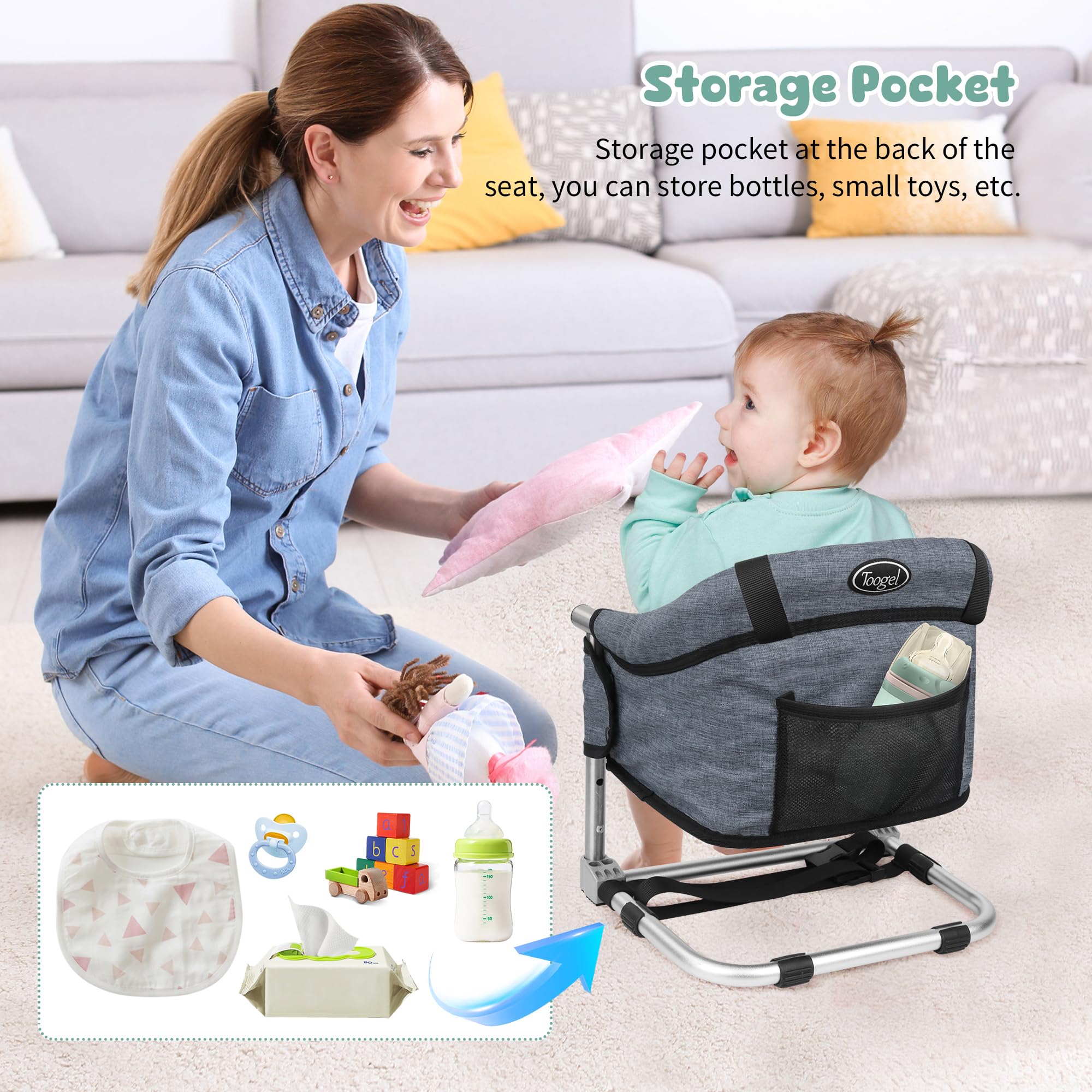 Toogel booster seat red color showcases stylish family-friendly design.